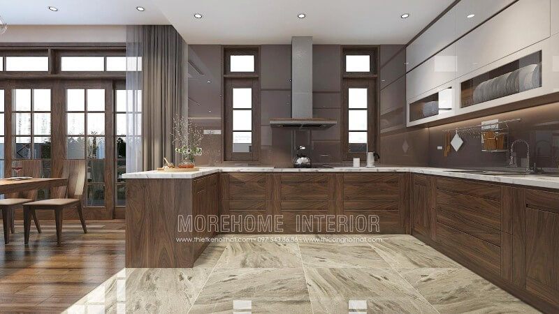 Luôn dẫn đầu mọi xu hướng, mẫu tủ bếp gỗ óc chó chữ u luôn là sản phẩm đồ gỗ nội thất được mọi khách hàng ưa chuộng và ưa thích nhất