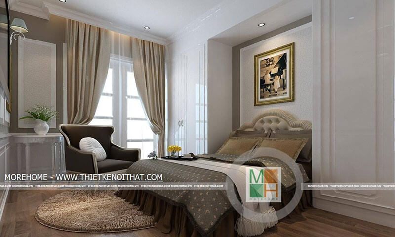 Mẫu ghế sofa đơn tân cổ điển bọ vải màu đen dành cho gia chủ thư giãn, đọc sách, trò chuyện